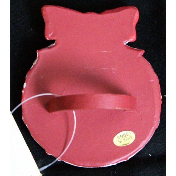 NWT Ceramic Red White Floral Christmas Ornament Napkin Ring Bow Tableware Dining - Picture 8 of 14